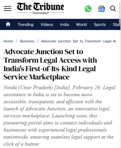 https://www.tribuneindia.com/news/business/advocate-junction-set-to-transform-legal-access-with-indias-first-of-its-kind-legal-service-marketplace/